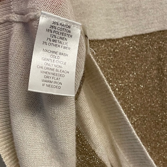 LOFT V- neck Metallic S/S Sweater - Picture 9 of 10